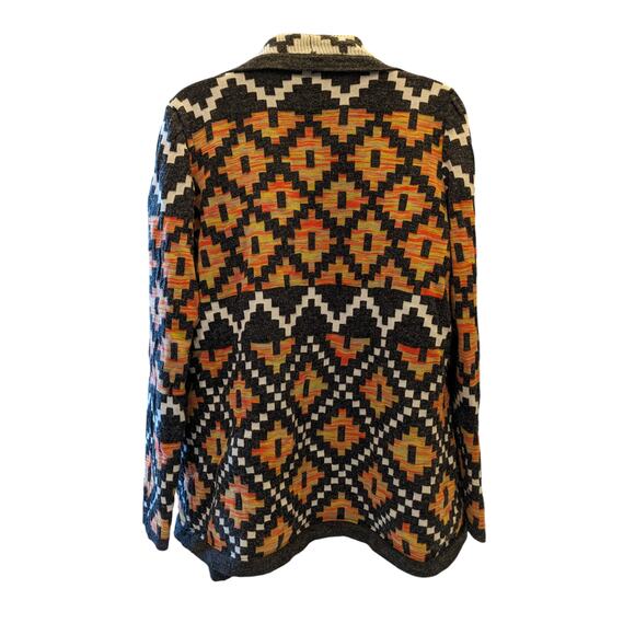 Bass Cardigan Womens Small Southwestern Open Front Boho Geometric Fall Sweater - Picture 13 of 16